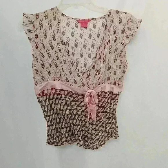 Sunny Leigh shear light pink/brown shirt women's - Picture 1 of 6